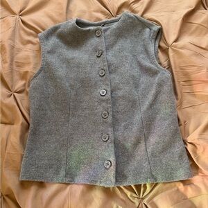 Gray Sleeveless Botton Down Vest